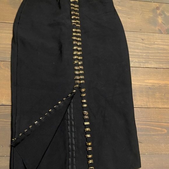 Black dress with gold accents - Picture 3 of 6